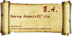Barna Anasztázia névjegykártya