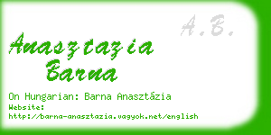 anasztazia barna business card